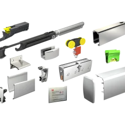 Kit complet - porte coulissante en verre - rail 2 m - SAF GLASS 80 MANTION