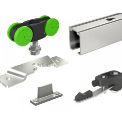 Kit complet pour porte coulissante MA40B rail + garniture - max 40 kg MANTION