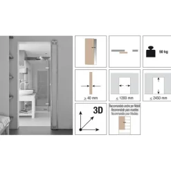 Kit complet pour porte coulissante - TRICKS - vantail de 50 kg KRONA KOBLENZ