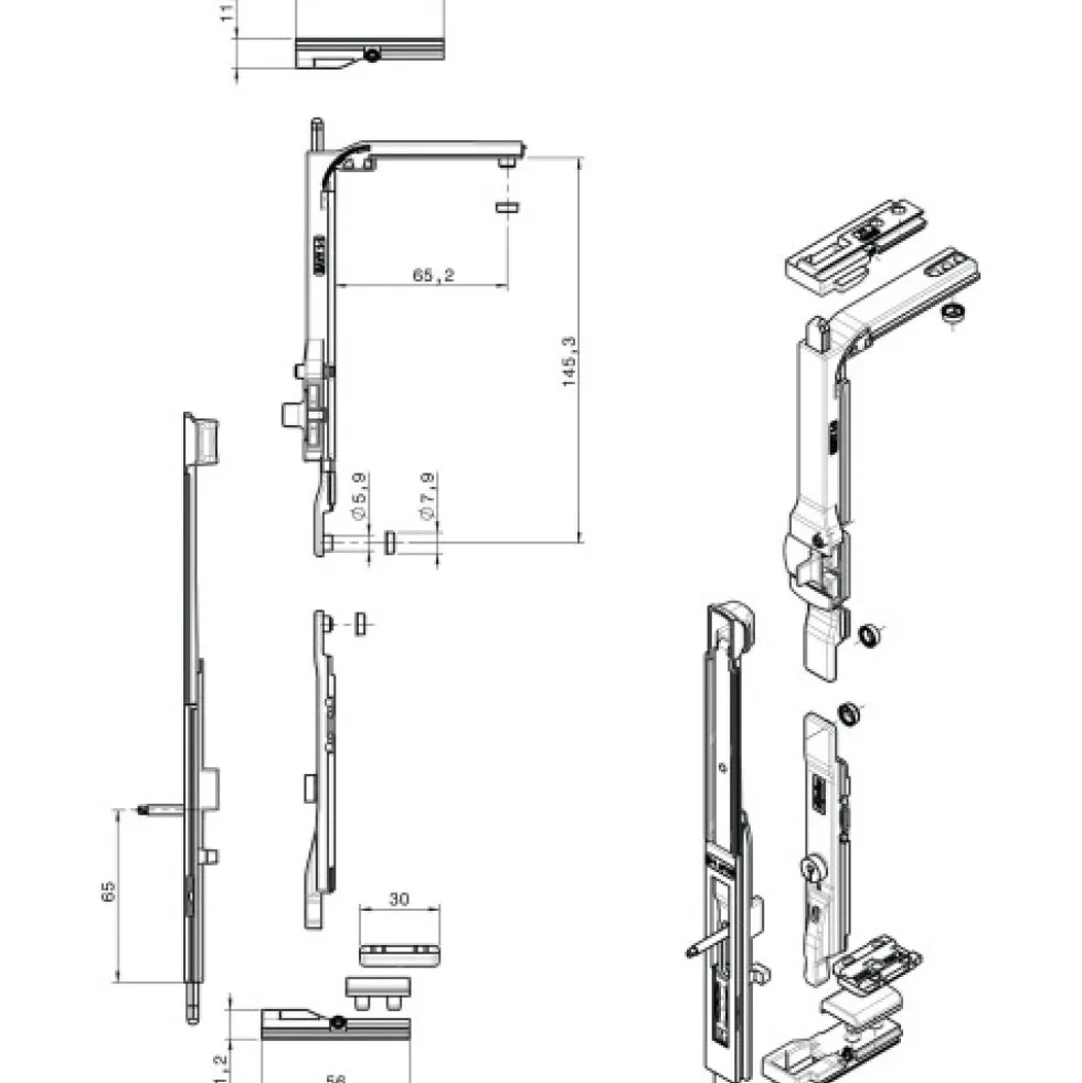 Kit de base 1 ou 2 vantaux - oscillo-battant - fenêtre aluminium FAPIM