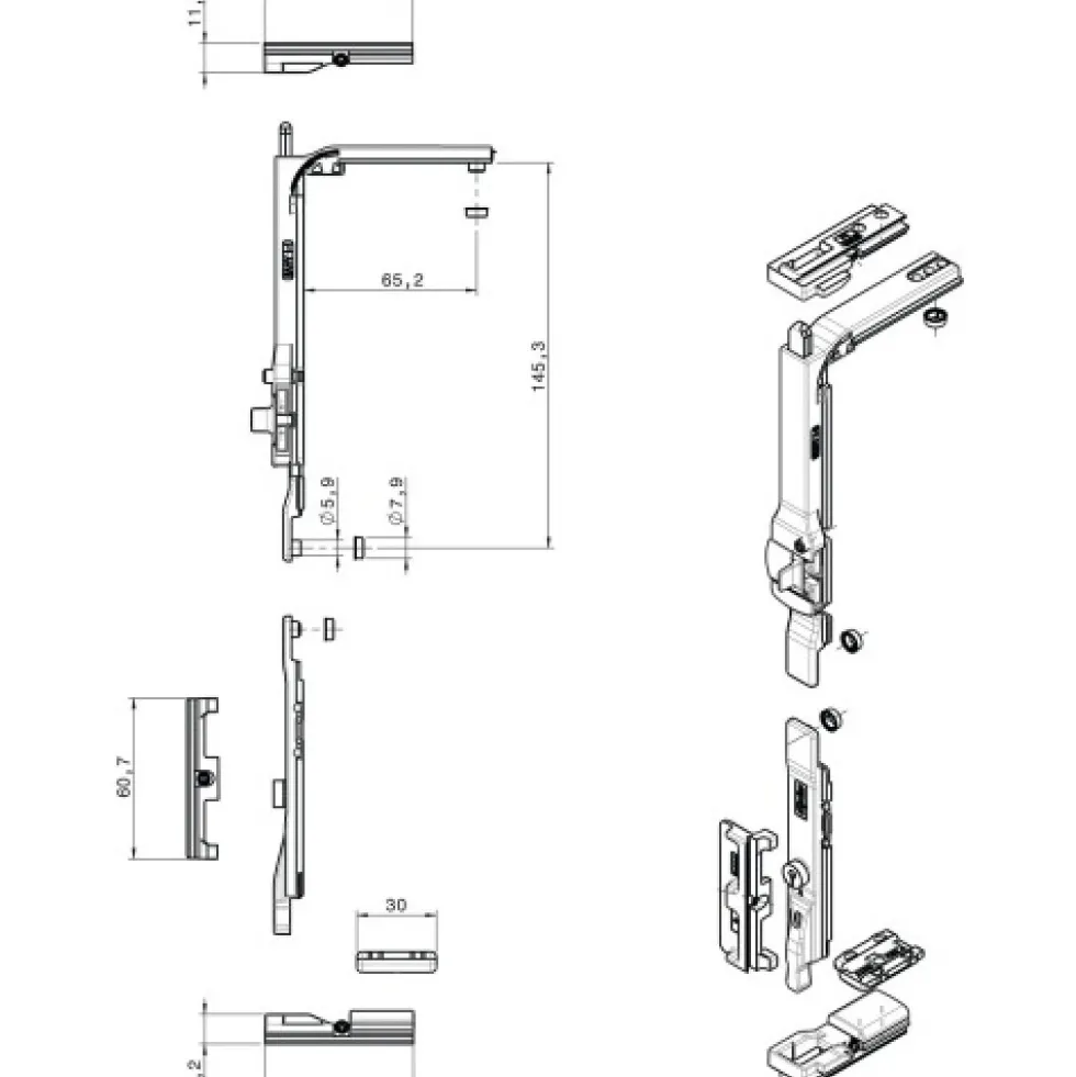 Kit de base 1 ou 2 vantaux - oscillo-battant - fenêtre aluminium FAPIM