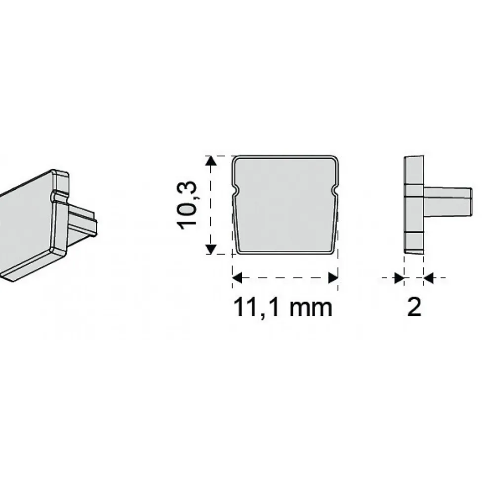 Kit de 6 embouts latéraux pour profilés Lite Track L&S LIGHT