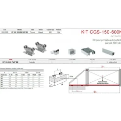 Kit de ferrure complet pour pour portail autoportant COMUNELLO