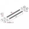 Kit de fixation M6 traversant pour 2 poignées Leviita support multi-matériaux TIRARD