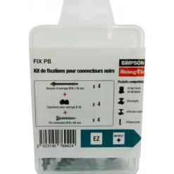 Kit de fixation noir pour pieds de poteaux - FIX B SIMPSON Strong-Tie