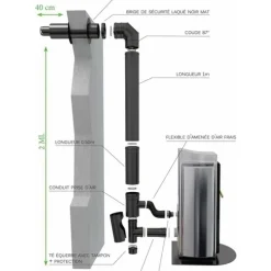 Kit de raccordement façade étanche - diamètre 80/125 - Bioten TEN