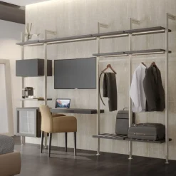 Kit de structure modulaire Zero sol et mur 3 profils et vérins - gris EMUCA