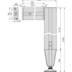 Kit de structure modulaire Zero sol et mur 3 profils et vérins - gris EMUCA