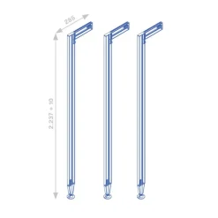 Kit de structure modulaire Zero sol et mur 3 profils et vérins - gris EMUCA