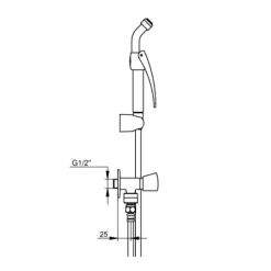 Kit lave bassin 1 douchette 45 °+ 1 flexible + un robinet à clapet mural PRESTO