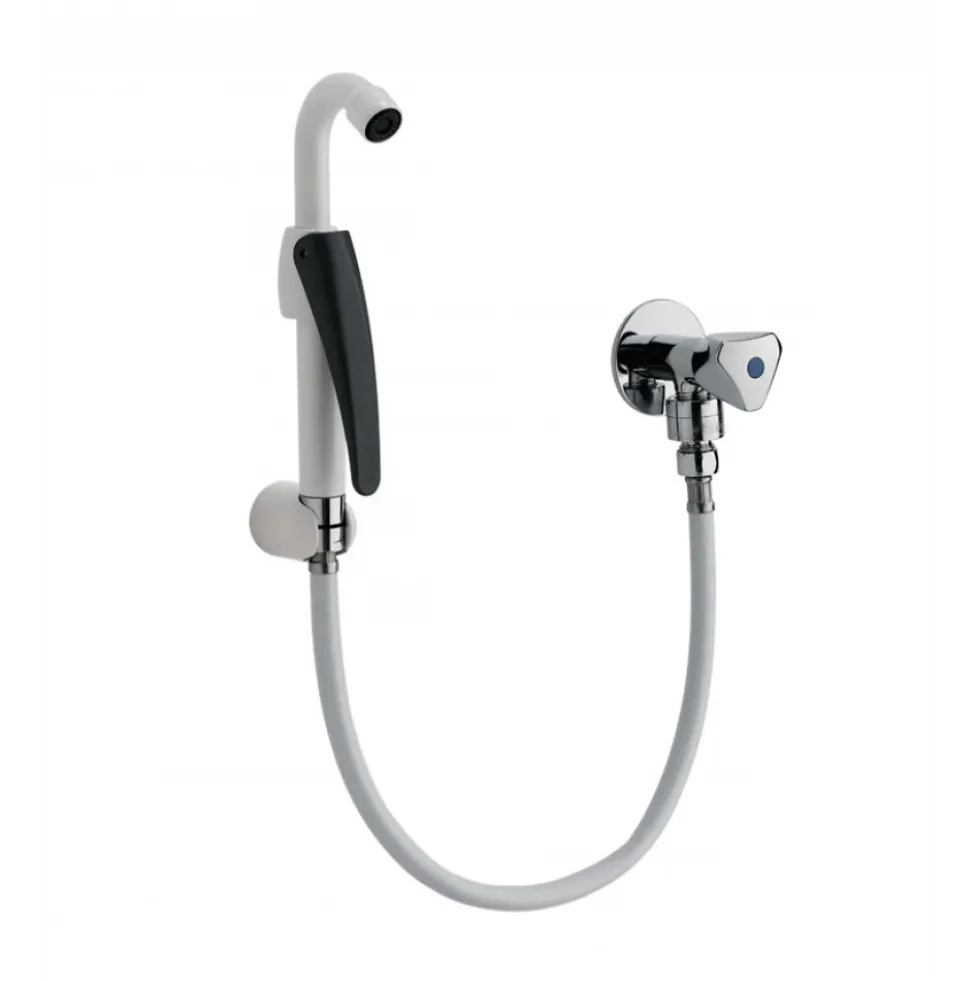 Kit lave bassin 1 douchette 120° + 1 flexible + un robinet à clapet mural PRESTO