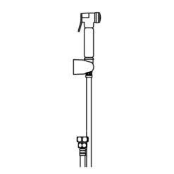 Kit lave bassin 1 douchette poussoir 1 jet + 1 flexible + 1 support mural PRESTO