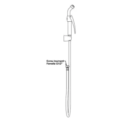 Kit lave bassin 1 manette 45° 1 jet + 1 flexible + 1 support mural PRESTO