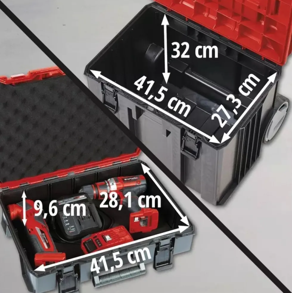 Kit 3 malettes de rangement E-Case Tower EINHELL