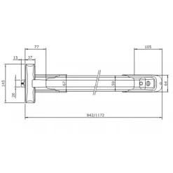 Kit mécanismes H/B, gâche et cales d’épaisseur pour antipanique IDEA PUSH 2/3 pts non coupe-feu 840 mm ISEO CITY