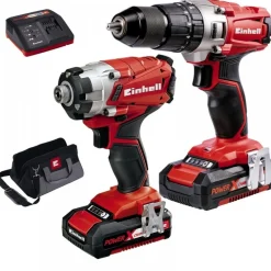 Kit perceuse visseuse + clé à chocs 18V 2.0 Ah - Power X-Change EINHELL