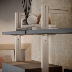 Kit pour structure modulaire Zero 4 étagères en bois + tringle - gris EMUCA