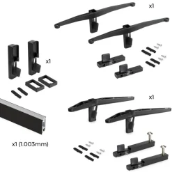 Kit pour structure modulaire Zero 1 étagère + 1 module + tringle - noir EMUCA
