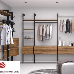 Kit pour structure modulaire Zero 4 étagères en bois + tringle - noir EMUCA