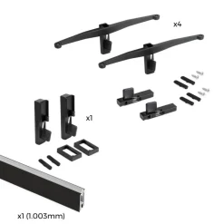 Kit pour structure modulaire Zero 4 étagères en bois + tringle - noir EMUCA