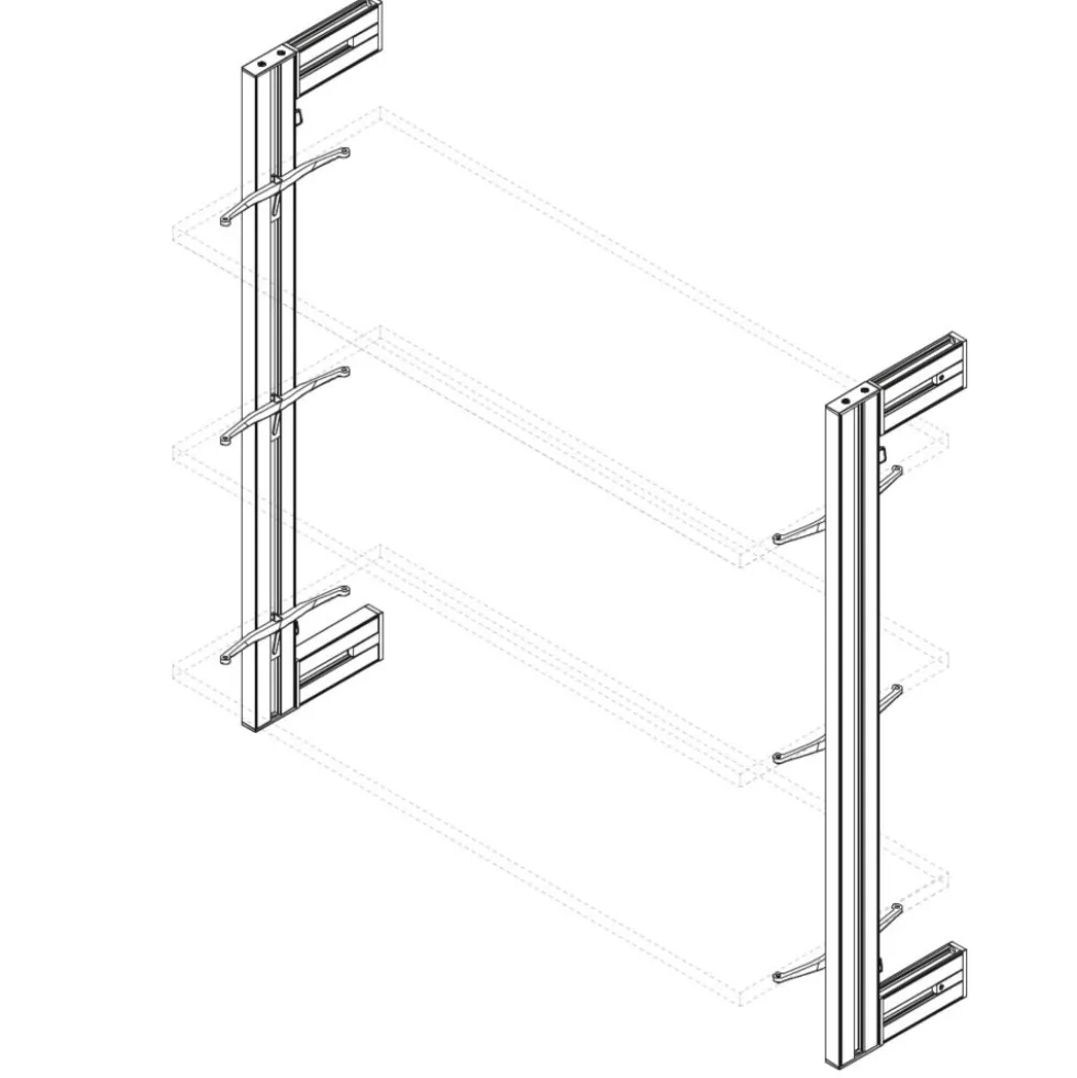 Kit pour structure modulaire Zéro - montage au mur - zamak et alu noir EMUCA