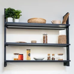 Kit pour structure modulaire Zéro - montage au mur - zamak et alu noir EMUCA