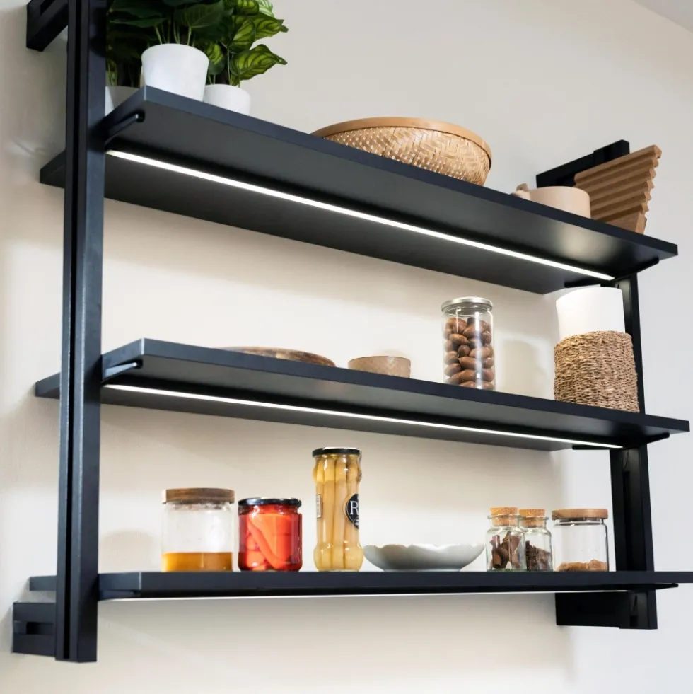 Kit pour structure modulaire Zéro - montage au mur - zamak et alu noir EMUCA