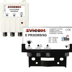 Kit préamplificateur UHF LTE 5G - couplage SAT/VHF et alimentation 10V EVICOM