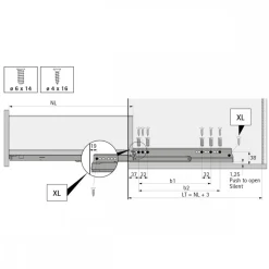 Kit profils côtés AvanTech YOU tiroir simple hauteur 101mm - blanc HETTICH