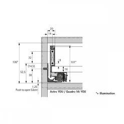 Kit profils côtés AvanTech YOU tiroir simple hauteur 101mm - blanc HETTICH