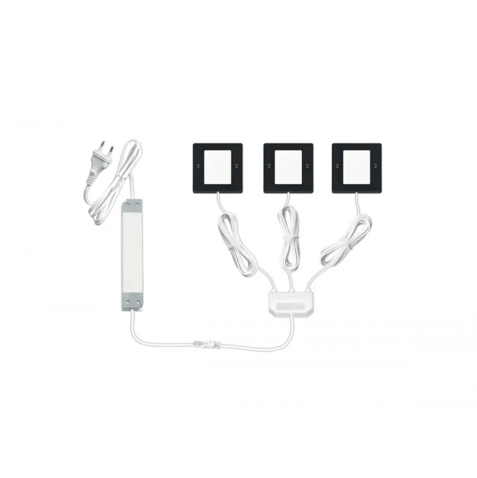 Kit 3 spots LED carrés - 3W - 4000K - gradable - Planar S L&S LIGHT