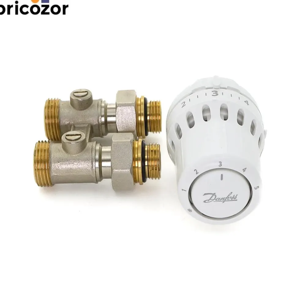 Kit thermostatique avec tête M30x1,5 et raccord en H type RLV-KB - React™ DANFOSS