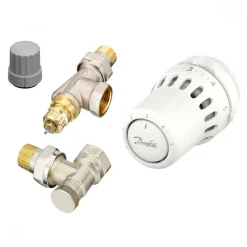 Kit thermostatique complet tête + corps RA-FN 15 équerre + coude de réglage - React™ DANFOSS