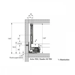 Kit tiroir profils paroi fine AvanTech YOU - hauteur 139 mm - anthracite HETTICH