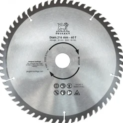 Lame de rechange 60T - Ø216 x 30 mm - pour scie ENERGYSAW-216ASP PEUGEOT
