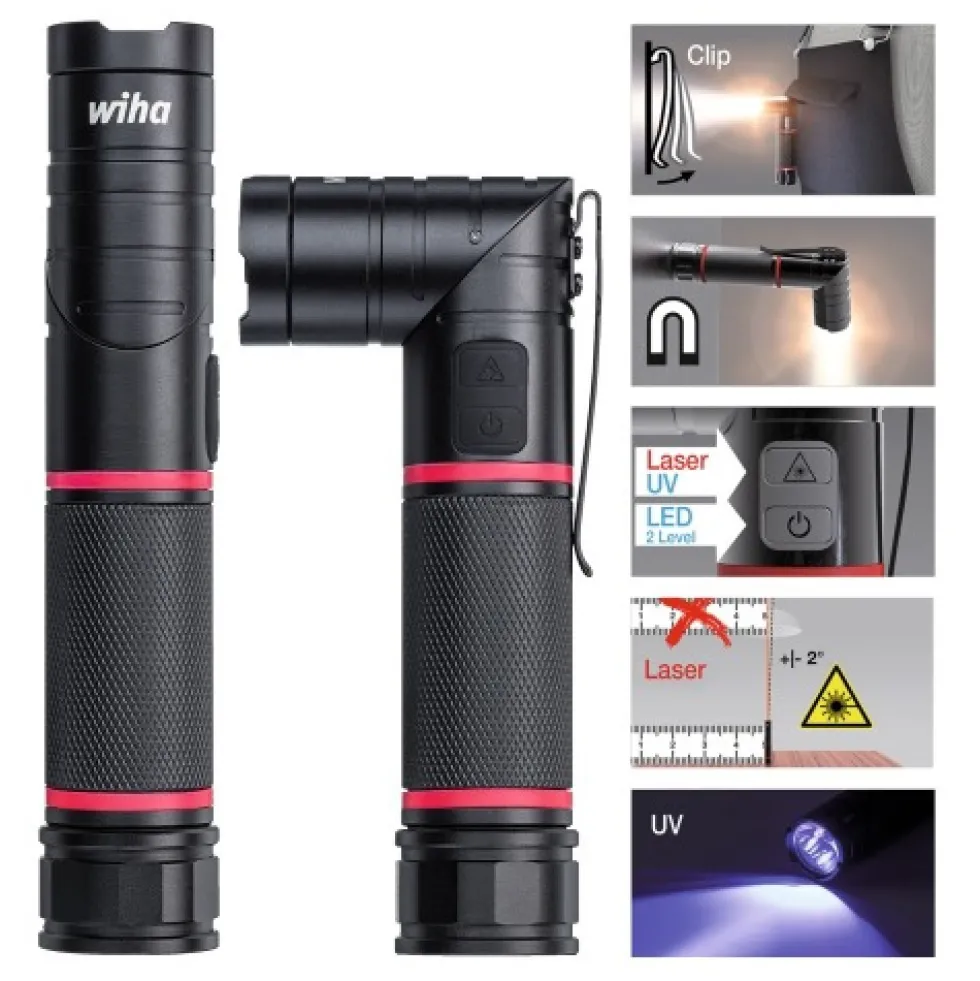 Lampe multifonction LED,UV et LASER - Flashlight WIHA