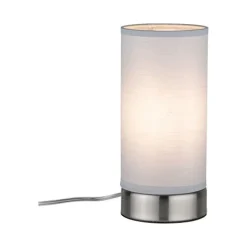 Lampe à poser Pia 25W E14 - blanc acier brossé - 230V - métal PAULMANN