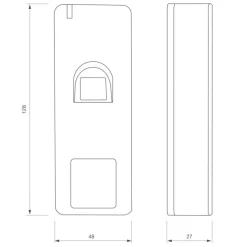 Lecteur biométrique RFID ASF1 autonome avec éléctronique déportée Izyx