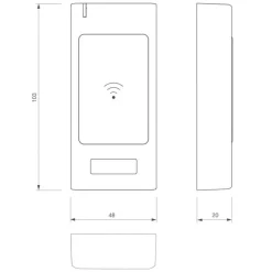 Lecteur RFID Wiegand AS6 - 12/24 V - boîtier en métal anti-vandalisme Izyx