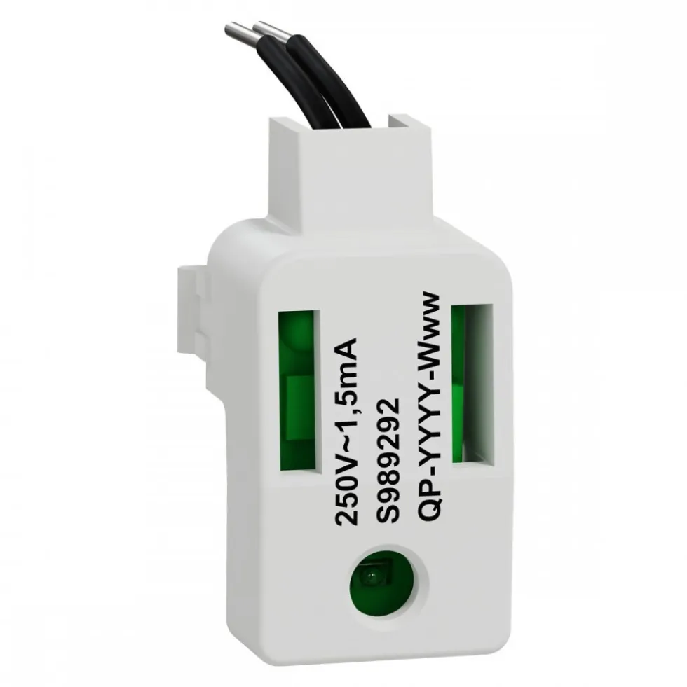 LED verte 1,5 mA 250 V à câbler - forte luminosité - Odace II SCHNEIDER