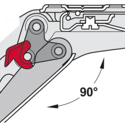 Limiteur d'angle pour ferrure de relevage Free Flap Mini KESSEBÖHMER