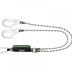Longe fourche CURIOSITY-S en corde tressée avec absorbeur 1,50 m KRATOS SAFETY