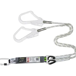 Longe fourche tressée HOPE avec absorbeur + 3 crochets - longueur 1 m KRATOS SAFETY
