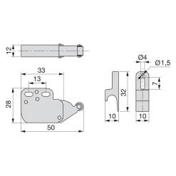 Loqueteau pour meuble à portes battantes - blanc - par 10 - Fast Latch EMUCA