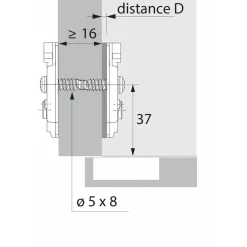 Lot charnière invisible à visser 110° Sensys 8645i - E 52 mm + embase cruciforme HETTICH