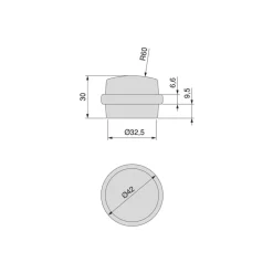 Lot de 6 butées de porte cylindriques adhésives -fixation au sol EMUCA