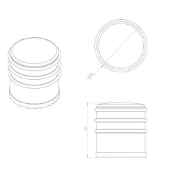 Lot de 16 butoirs de porte cylindriques à poser - pour portes lourdes Interges