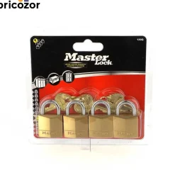 Lot de 4 cadenas à clé s'entrouvrant - laiton massif de 30 mm de large MASTER LOCK