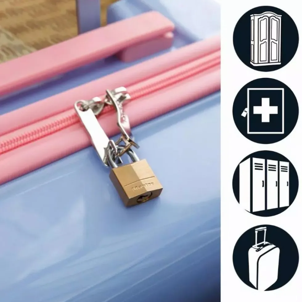 Lot de 4 cadenas à clé s'entrouvrant - laiton massif de 30 mm de large MASTER LOCK