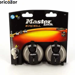 Lot de 2 cadenas disque extérieurs à clé - Anse octogonale protégée MASTER LOCK